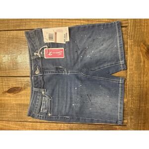 New Y2K Seven7 Girls Denim Shorts Size 12 with Paint Splatter Design Kids youth